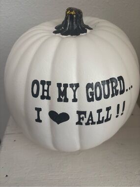 White Decorative Pumpkin "Oh My Gourd" Custom Made Final Sale